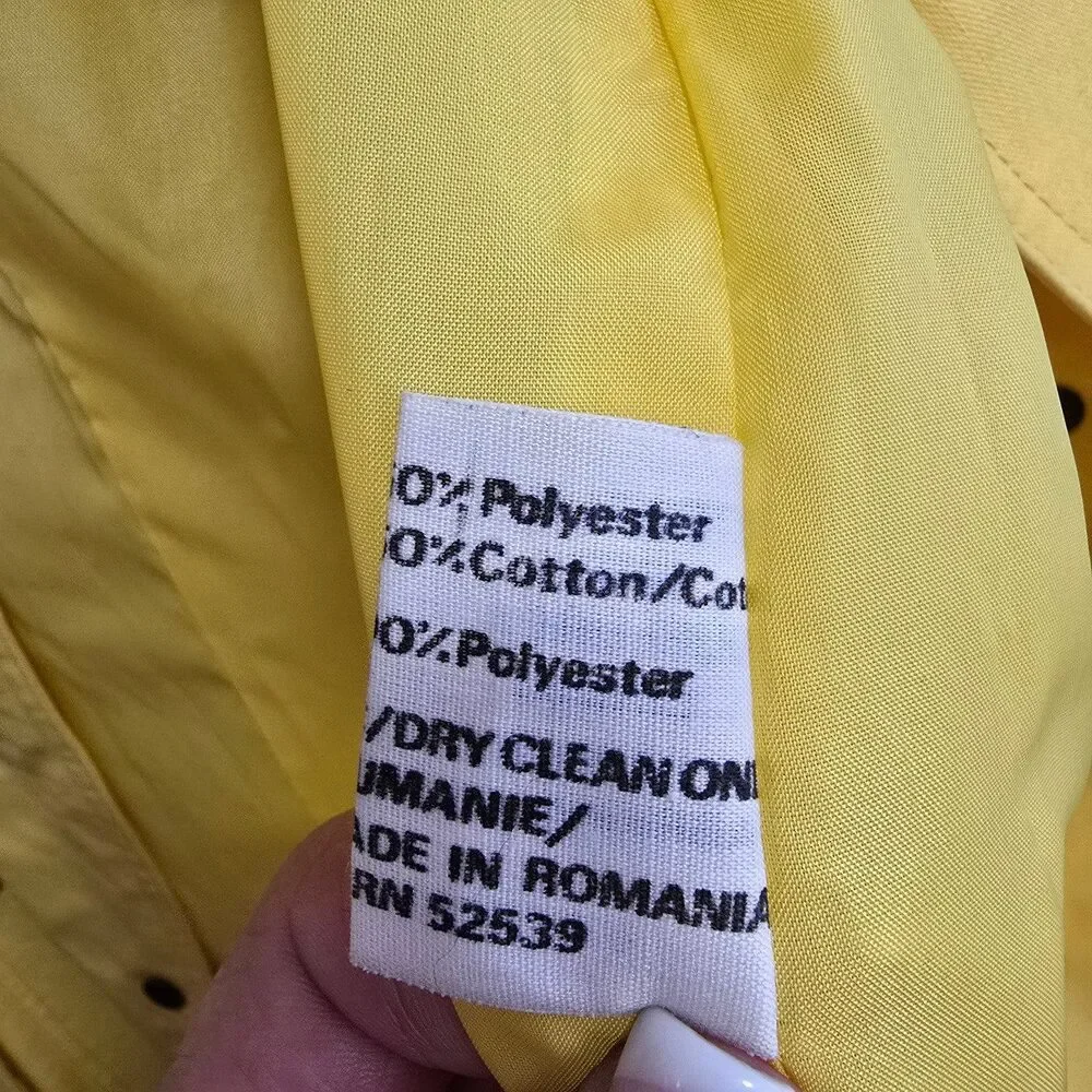 Vintage Sports Crest Utex Yellow Snap Front Rain Jacket Size S/M - Picture 11 of 12